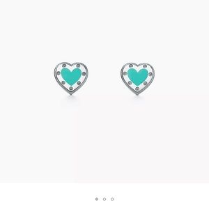 Tiffany & Co Heart Enamel Earrings
